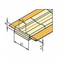 Керамическая подкладка прямоугольная КЕДР КП-13Т (ширина 27 мм, канавка 13 мм трапециевидная, длина 600 мм)